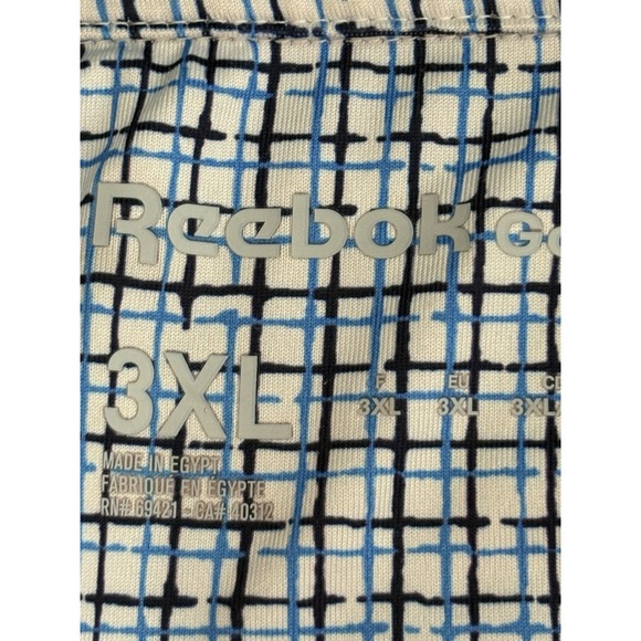 Reebok Polo Shirt Men's 3XL Black‎ Blue White Athletic Fit Golf Tennis Gym - Picture 3 of 3